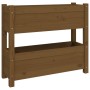 Jardinera de madera maciza de pino marrón miel 77x25x66 cm en Macetas y jardineras | Comprar online en Foru.es