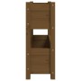 Jardinera de madera maciza de pino marrón miel 77x25x66 cm en Macetas y jardineras | Comprar online en Foru.es
