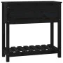 Jardinera con estante madera maciza pino negro 82,5x34,5x81 cm de vidaXL, Maceteros y jardineras - Ref: Foro24-823763, Precio...