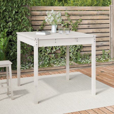 Mesa de jardín madera maciza de pino blanco 82,5x82,5x76 cm en Mesas de jardín | Comprar online en Foru.es