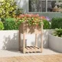 Jardinera con estante de madera maciza de pino 54x54x81 cm de vidaXL, Maceteros y jardineras - Ref: Foro24-823773, Precio: 55...