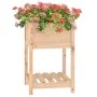 Jardinera con estante de madera maciza de pino 54x54x81 cm de vidaXL, Maceteros y jardineras - Ref: Foro24-823773, Precio: 55...