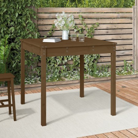 Mesa de jardín madera maciza pino marrón miel 82,5x82,5x76 cm en Mesas de jardín | Comprar online en Foru.es