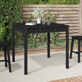 Mesa de jardín madera maciza pino negro 82,5x82,5x76 cm en Mesas de jardín | Comprar online en Foru.es