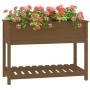 Jardinera con estante madera maciza pino marrón 111,5x54x81 cm de vidaXL, Maceteros y jardineras - Ref: Foro24-823790, Precio...