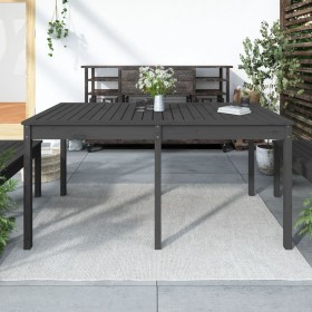 Mesa de jardín madera maciza pino gris 159,5x82,5x76 cm en Mesas de jardín | Comprar online en Foru.es