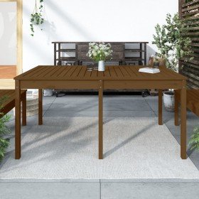 Mesa de jardín madera maciza pino marrón miel 159,5x82,5x76 cm en Mesas de jardín | Comprar online en Foru.es