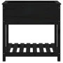 Jardinera con estante madera maciza de pino negro 82,5x54x81 cm de vidaXL, Maceteros y jardineras - Ref: Foro24-823784, Preci...