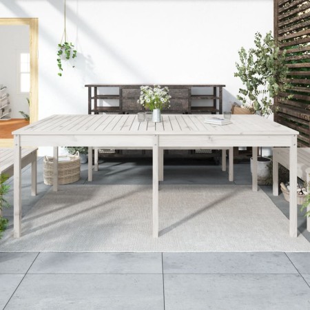 Mesa de jardín madera maciza de pino blanco 203,5x100x76 cm en Mesas de jardín | Comprar online en Foru.es