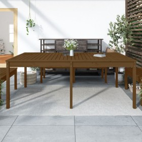 Mesa de jardín madera maciza pino marrón miel 203,5x100x76 cm en Mesas de jardín | Comprar online en Foru.es