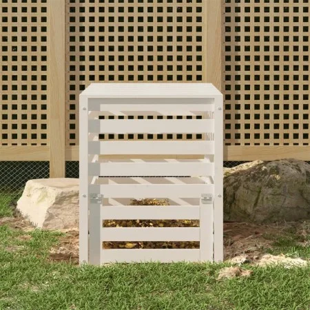 Compostador de madera maciza de pino blanco 63,5x63,5x77,5 cm de vidaXL, Compostadores - Ref: Foro24-823809, Precio: 97,05 €,...
