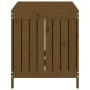 Caja de almacenaje jardín madera pino marrón miel 121x55x64 cm de vidaXL, Cajas de almacenaje para exteriores - Ref: Foro24-8...