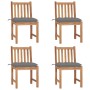 Sillas de jardín 4 unidades madera maciza de teca con cojines en Sillas de jardín | Comprar online en Foru.es