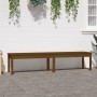 Banco de jardín madera maciza pino marrón miel 203,5x44x45 cm en Bancos de jardín | Comprar online en Foru.es