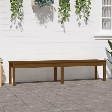 Banco de jardín madera maciza pino marrón miel 203,5x44x45 cm en Bancos de jardín | Comprar online en Foru.es