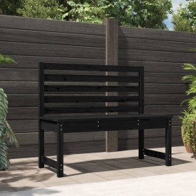 Banco de jardín madera maciza pino negro 109 cm en Bancos de jardín | Comprar online en Foru.es