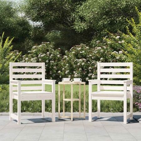 Sillas jardín 2 uds madera maciza pino blanco 60x48x91 cm en Sillas de jardín | Comprar online en Foru.es