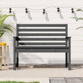 Banco de jardín madera maciza de pino gris 109x48x91,5 cm en Bancos de jardín | Comprar online en Foru.es