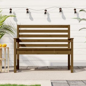 Banco de jardín madera maciza pino marrón miel 109x48x91,5 cm en Bancos de jardín | Comprar online en Foru.es