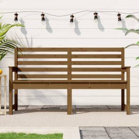 Banco de jardín madera maciza pino marrón miel 159,5x48x91,5 cm en Bancos de jardín | Comprar online en Foru.es