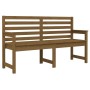 Banco de jardín madera maciza pino marrón miel 159,5x48x91,5 cm en Bancos de jardín | Comprar online en Foru.es