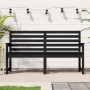 Banco de jardín madera maciza pino negro 159,5x48x91,5 cm en Bancos de jardín | Comprar online en Foru.es