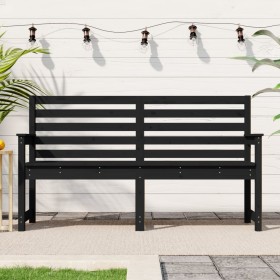 Banco de jardín madera maciza pino negro 159,5x48x91,5 cm en Bancos de jardín | Comprar online en Foru.es