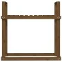 Leñero de madera maciza pino marrón miel 110x35x108,5 cm de vidaXL, Accesorios para bolsas y soportes de leña - Ref: Foro24-8...