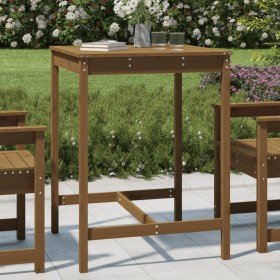 Mesa de jardín madera maciza pino marrón miel 82,5x82,5x110 cm en Mesas de jardín | Comprar online en Foru.es