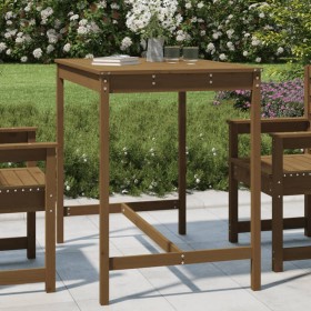 Mesa de jardín madera maciza pino marrón miel 121x82,5x110 cm en Mesas de jardín | Comprar online en Foru.es