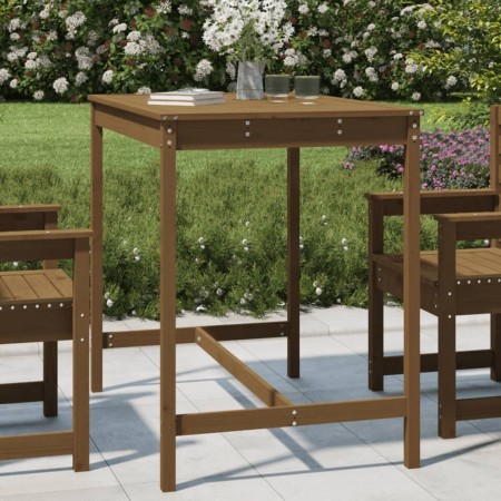 Mesa de jardín madera maciza pino marrón miel 121x82,5x110 cm en Mesas de jardín | Comprar online en Foru.es