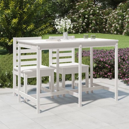 Mesa de jardín madera maciza pino blanco 159,5x82,5x110 cm en Mesas de jardín | Comprar online en Foru.es