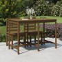 Mesa de jardín madera maciza pino marrón miel 159,5x82,5x110 cm en Mesas de jardín | Comprar online en Foru.es