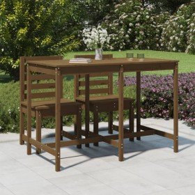 Mesa de jardín madera maciza pino marrón miel 159,5x82,5x110 cm en Mesas de jardín | Comprar online en Foru.es