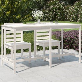 Mesa de jardín madera maciza de pino blanca 203,5x90x110 cm en Mesas de jardín | Comprar online en Foru.es