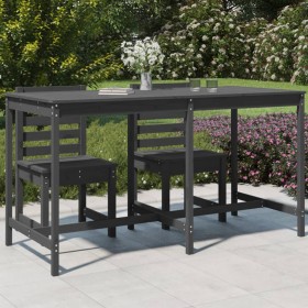 Mesa de jardín madera maciza de pino gris 203,5x90x110 cm en Mesas de jardín | Comprar online en Foru.es