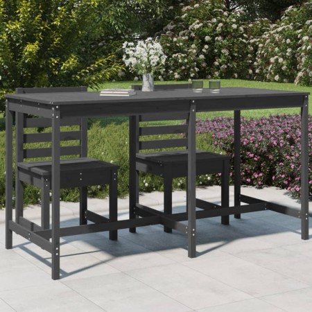 Mesa de jardín madera maciza de pino gris 203,5x90x110 cm en Mesas de jardín | Comprar online en Foru.es