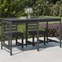 Mesa de jardín madera maciza de pino gris 203,5x90x110 cm en Mesas de jardín | Comprar online en Foru.es