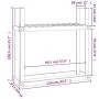 Leñero de madera maciza de pino gris 110x35x108,5 cm de vidaXL, Accesorios para bolsas y soportes de leña - Ref: Foro24-82385...
