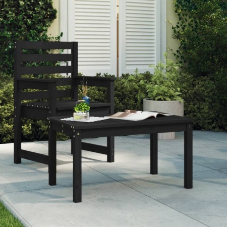 Mesa de jardín madera maciza pino negro 82,5x50,5x45 cm en Mesas de jardín | Comprar online en Foru.es