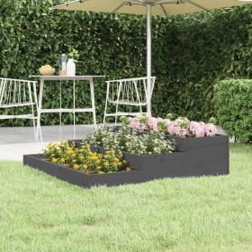 Jardinera de madera maciza de pino gris 107x107x27 cm de vidaXL, Maceteros y jardineras - Ref: Foro24-823915, Precio: 57,04 €...