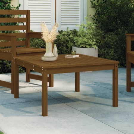 Mesa de jardín madera maciza pino marrón miel 82,5x82,5x45 cm en Mesas de jardín | Comprar online en Foru.es