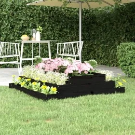 Jardinera madera maciza de pino negro 110x110x27 cm de vidaXL, Maceteros y jardineras - Ref: Foro24-823903, Precio: 57,62 €, ...