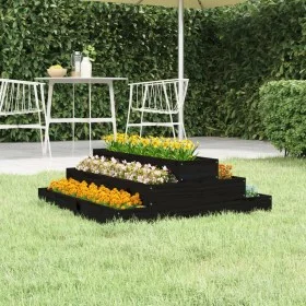 Pflanzgefäß aus massivem Kiefernholz schwarz 80x80x27 cm von vidaXL, Töpfe und Pflanzgefäße - Ref: Foro24-823896, Preis: 44,7...