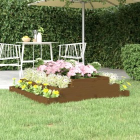 Jardinera madera maciza de pino marrón miel 110x110x27 cm de vidaXL, Maceteros y jardineras - Ref: Foro24-823902, Precio: 83,...