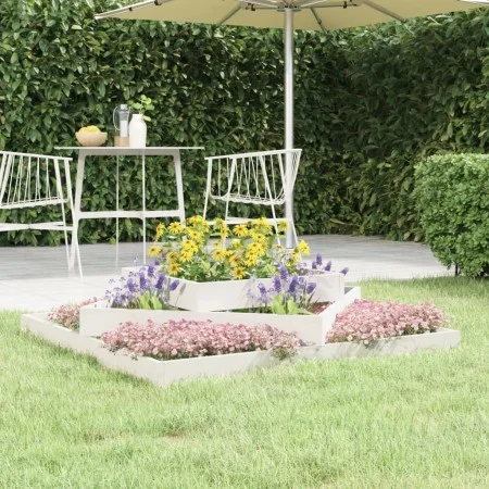 Jardinera madera maciza de pino blanco 112x112x27 cm de vidaXL, Maceteros y jardineras - Ref: Foro24-823886, Precio: 66,03 €,...
