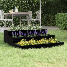 Jardinera de madera maciza de pino negro 78x78x27 cm de vidaXL, Maceteros y jardineras - Ref: Foro24-823910, Precio: 58,30 €,...