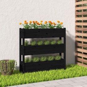 Jardinera de madera maciza de pino negro 112x25x104,5 cm de vidaXL, Maceteros y jardineras - Ref: Foro24-823924, Precio: 123,...