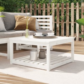 Mesa de jardín madera maciza pino blanco 82,5x82,5x45 cm en Mesas de jardín | Comprar online en Foru.es