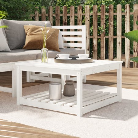 Mesa de jardín madera maciza pino blanco 82,5x82,5x45 cm en Mesas de jardín | Comprar online en Foru.es